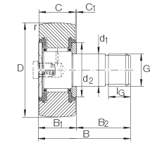 螺栓型滾輪 KR19-PP, 軸向引導(dǎo)，兩側(cè)用塑料推力平墊圈