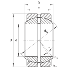 關節(jié)軸承 GE44-ZO, 根據 DIN ISO 12 240-1 標準，英制尺寸，需維護