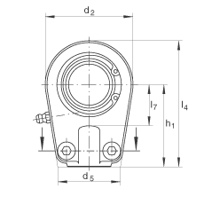 液壓桿端軸承 GIHRK20-DO, 根據(jù) DIN ISO 12 240-4 標(biāo)準(zhǔn)，帶右旋螺紋夾緊裝置，需維護(hù)
