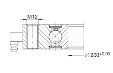 四點接觸球軸承 VU130225, 無齒，兩側(cè)唇密封