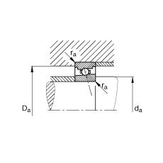 主軸軸承 HS7003-E-T-P4S, 調(diào)節(jié)，成對(duì)或單元安裝，接觸角 α = 25°，限制公差