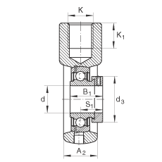 吊裝式軸承座單元 PHE50, 鑄鐵軸承座，帶偏心鎖圈的外球面球軸承，P 型密封