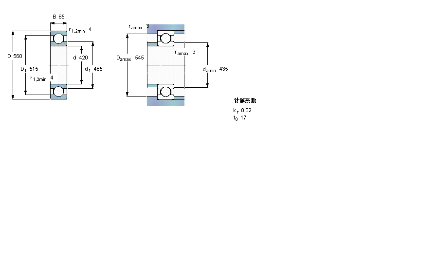 SKF 深溝球軸承, 單列, 無(wú)密封件61984MA樣本圖片