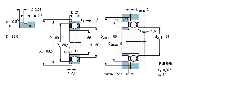 SKF 深溝球軸承, 單列，帶止動(dòng)環(huán)槽, 兩面防塵罩6211-2ZNR樣本圖片