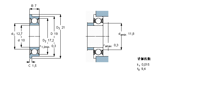 SKF 深溝球軸承, 單列，不銹鋼，帶法蘭, 兩面防塵罩W63800-2ZR樣本圖片