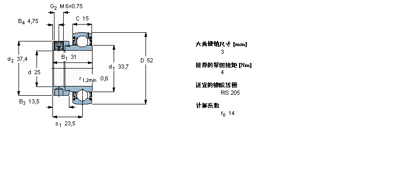SKF Y-軸承, 帶偏心鎖定環(huán)的, YET 2-VL065YET205/VL065樣本圖片