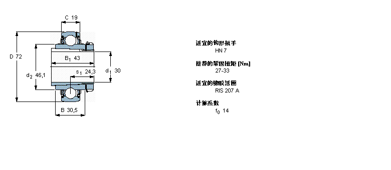 SKF Y-軸承, 緊定套上的YSA207-2FK樣本圖片