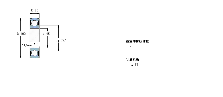 SKF Y-軸承, 帶標(biāo)準(zhǔn)內(nèi)圈的1726309-2RS1樣本圖片