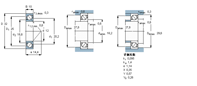 SKF 角接觸球軸承, 單列7201BEP樣本圖片