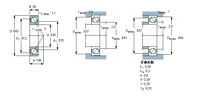 SKF 角接觸球軸承, 單列718/530AMB樣本圖片