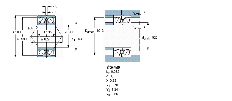 SKF 角接觸球軸承, 雙列, 無密封件, 兩部份內圈BA2B311631樣本圖片