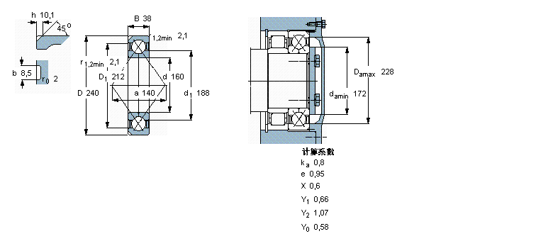 SKF 角接觸球軸承, 四點接觸球軸承QJ1032N2MA樣本圖片