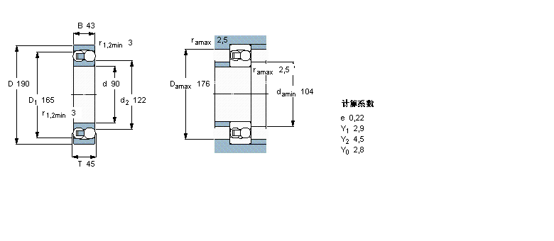 SKF 自調(diào)心球軸承, 圓柱孔和圓錐孔, 圓柱型內(nèi)孔, 無密封件1318樣本圖片