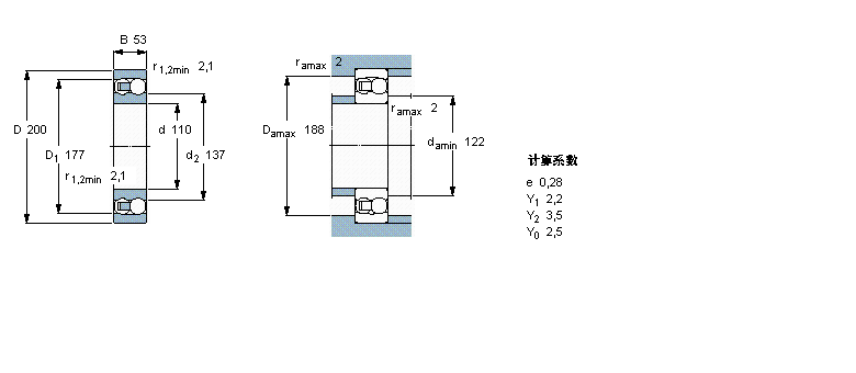 SKF 自調(diào)心球軸承, 圓柱孔和圓錐孔, 圓柱型內(nèi)孔, 無密封件2222M樣本圖片