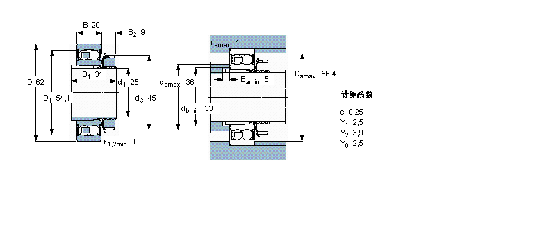 SKF 自調(diào)心球軸承, 帶緊定套, 兩面密封件2206E-2RS1KTN9+H306C樣本圖片