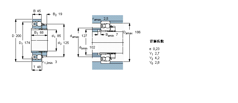 SKF 自調心球軸承, 帶緊定套, 無密封件1319K+H319樣本圖片