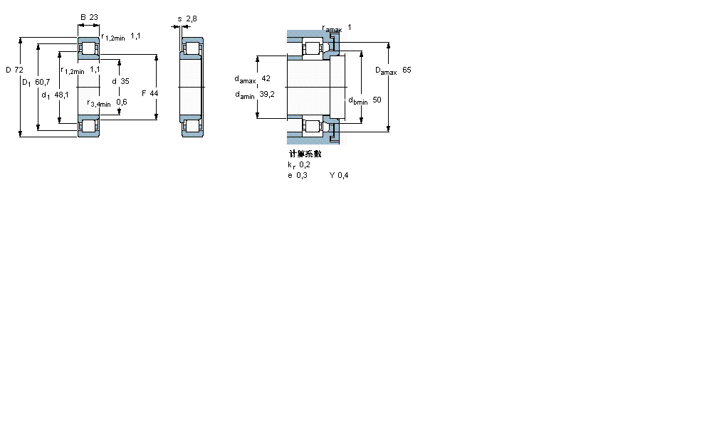 SKF 圓柱滾子軸承, 單列, NJ 設計NJ2207ECPH樣本圖片
