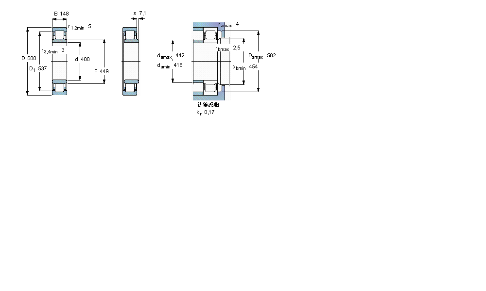 SKF 圓柱滾子軸承, 單列, NU 設(shè)計NU3080MA6樣本圖片