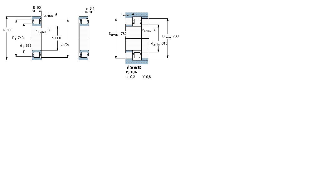 SKF 圓柱滾子軸承, 單列, NF 設計NF19/600ECMB樣本圖片