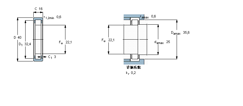 SKF 圓柱滾子軸承, 單列, 無內(nèi)圈RNU2203ECP樣本圖片