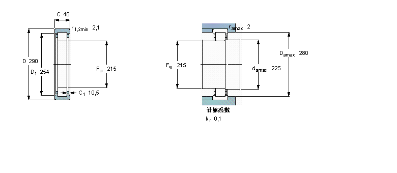 SKF 圓柱滾子軸承, 單列, 無內(nèi)圈RNU1038ML樣本圖片