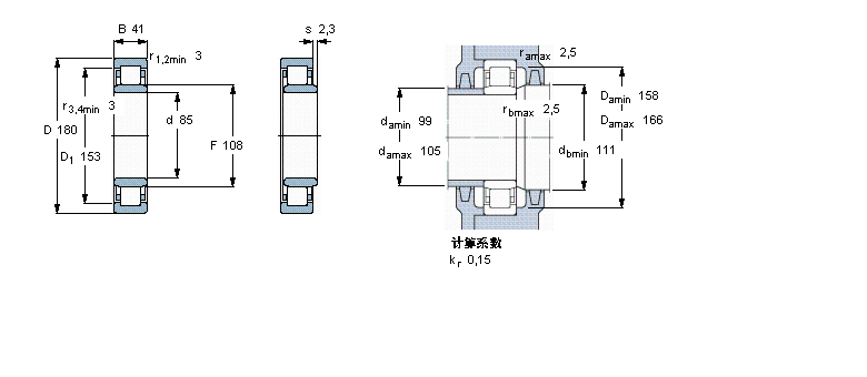 SKF 圓柱滾子軸承, 單列,INSOCOATNU317ECM/C3VL0241樣本圖片