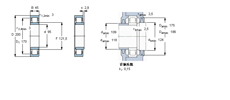 SKF 圓柱滾子軸承, 單列,INSOCOATNU319ECM/C3VL0241樣本圖片