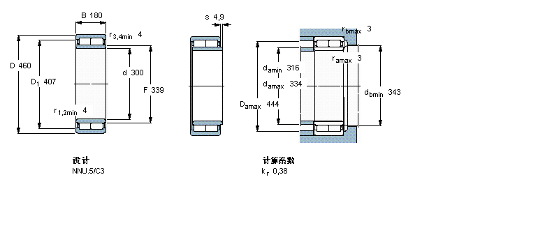 SKF 圓柱滾子軸承, 雙列, NNU.5BC2B320119樣本圖片