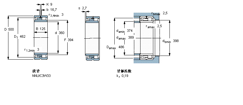 SKF 圓柱滾子軸承, 雙列, NNUBC2B320075樣本圖片