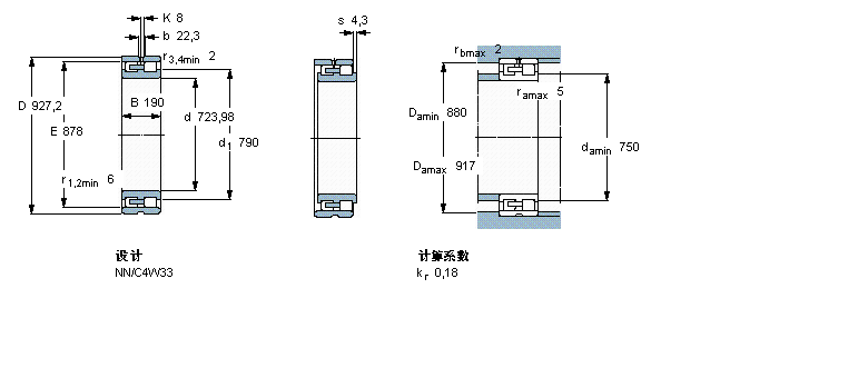 SKF 圓柱滾子軸承, 雙列, NNBC2B322191樣本圖片