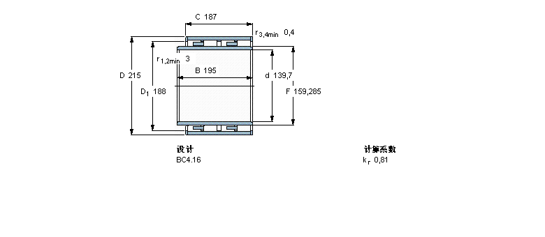 SKF 圓柱滾子軸承, 四列, BC4.16, 延長(zhǎng)內(nèi)圈寬度BC4B459696樣本圖片