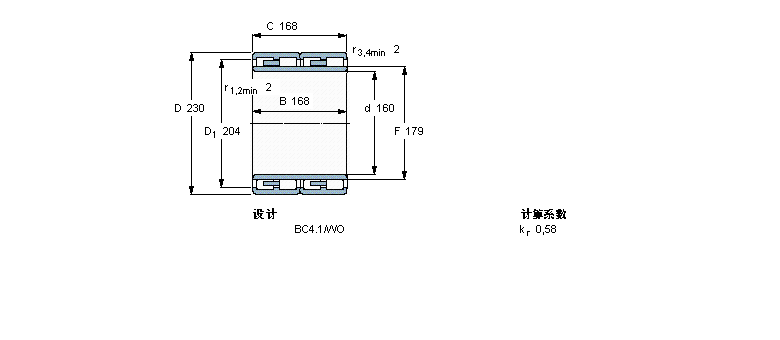 SKF 圓柱滾子軸承, 四列, BC4.1315189A樣本圖片
