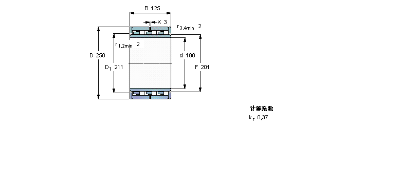 SKF 圓柱滾子軸承, 六列NNU6936M樣本圖片