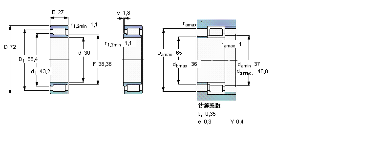 SKF 圓柱滾子軸承, 單列滿(mǎn)裝滾子, NJG 設(shè)計(jì)NJG2306VH樣本圖片