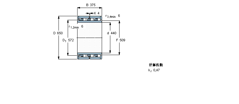 SKF 圓柱滾子軸承, 六列NNU6088M樣本圖片