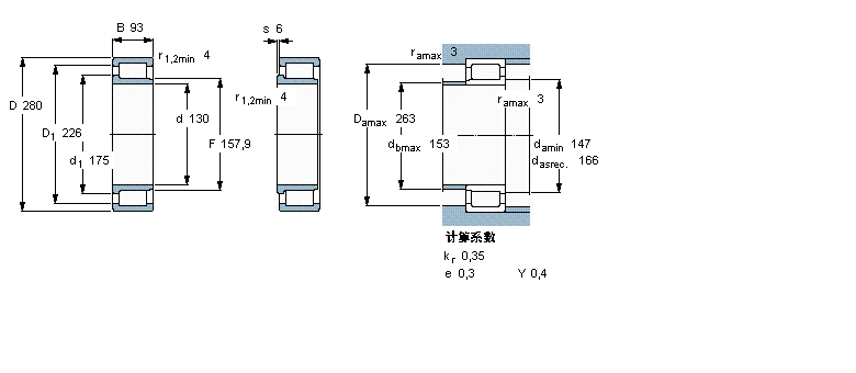 SKF 圓柱滾子軸承, 單列滿裝滾子, NJG 設計NJG2326VH樣本圖片