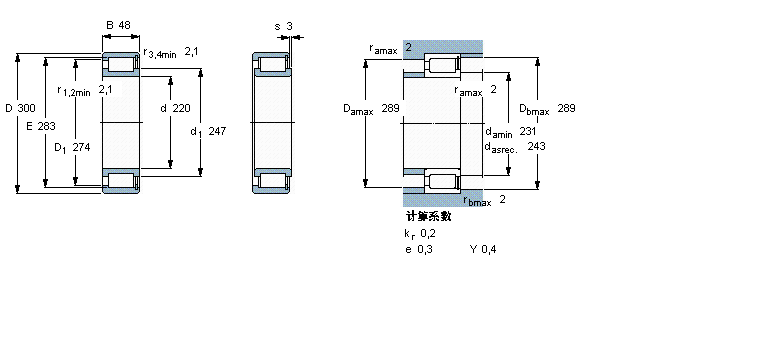 SKF 圓柱滾子軸承, 單列滿裝滾子, NCF 設計NCF2944CV樣本圖片