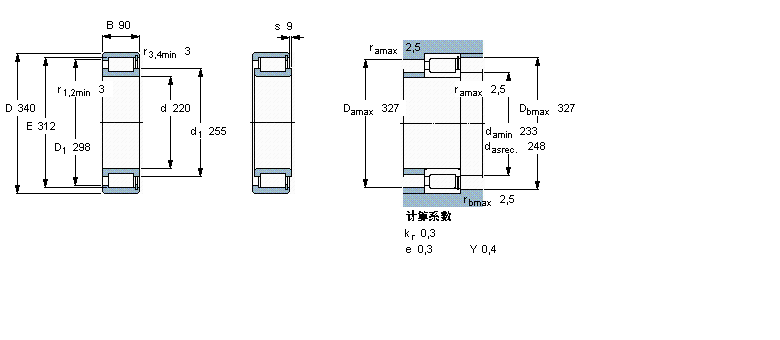 SKF 圓柱滾子軸承, 單列滿裝滾子, NCF 設(shè)計NCF3044CV樣本圖片