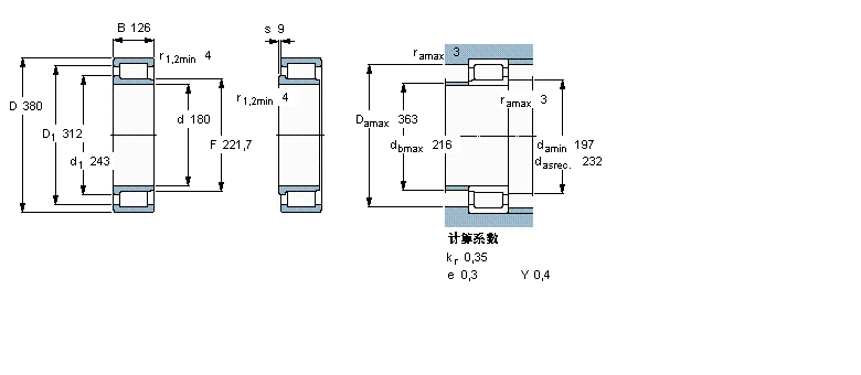 SKF 圓柱滾子軸承, 單列滿裝滾子, NJG 設(shè)計(jì)NJG2336VH樣本圖片