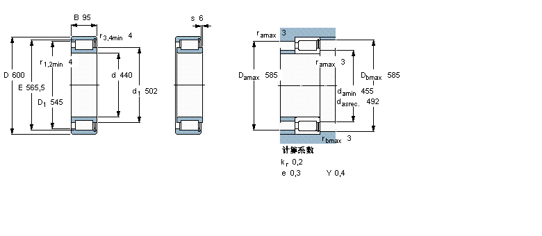 SKF 圓柱滾子軸承, 單列滿裝滾子, NCF 設(shè)計NCF2988V樣本圖片