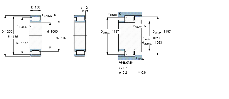 SKF 圓柱滾子軸承, 單列滿裝滾子, NCF 設(shè)計NCF18/1000V樣本圖片