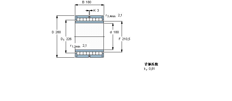 SKF 圓柱滾子軸承, 多列滿(mǎn)裝滾子NNU6036V樣本圖片