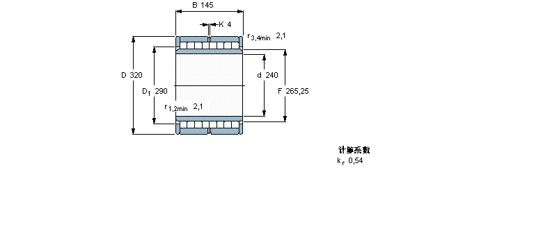 SKF 圓柱滾子軸承, 多列滿裝滾子NNU6948V樣本圖片