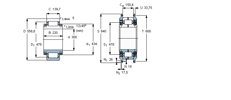 SKF 圓柱滾子軸承, 剖分式單列316733樣本圖片
