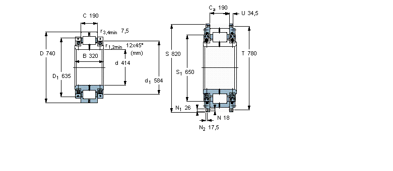 SKF 圓柱滾子軸承, 剖分式單列316352CB樣本圖片