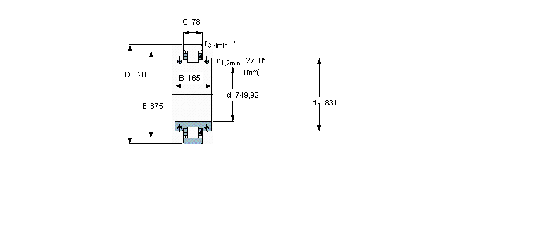 SKF 圓柱滾子軸承, 剖分式單列BCSB320861樣本圖片