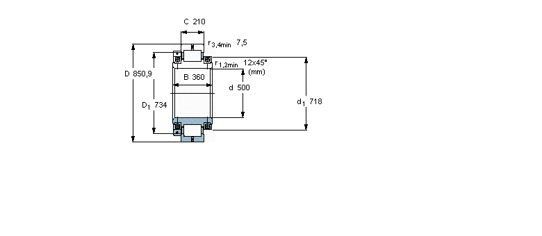 SKF 圓柱滾子軸承, 剖分式單列316353DD樣本圖片