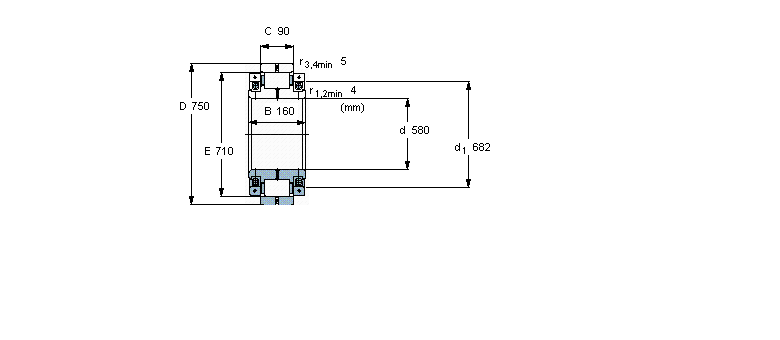 SKF 圓柱滾子軸承, 剖分式單列BC1M580-319470樣本圖片