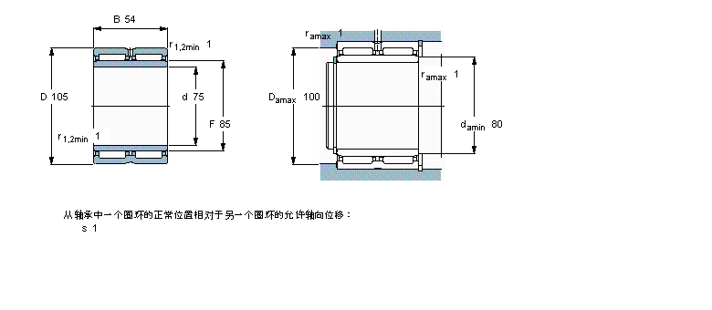 SKF 滾針軸承, 帶法蘭，有內(nèi)圈, 無(wú)密封件NA6915樣本圖片