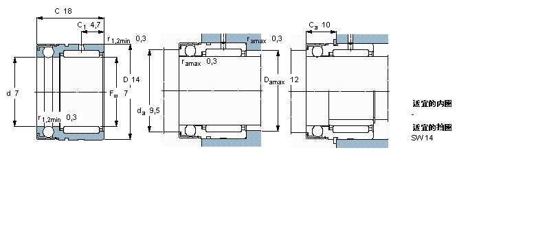 SKF 組合式滾針軸承, 滾針/滿球推力球軸承NX7TN樣本圖片